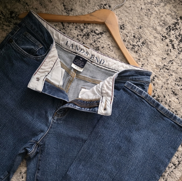 Lands' End Denim - Vintage Lands End Original Fit Boot Leg Jeans Blue Womens Size 10 Cotton Western